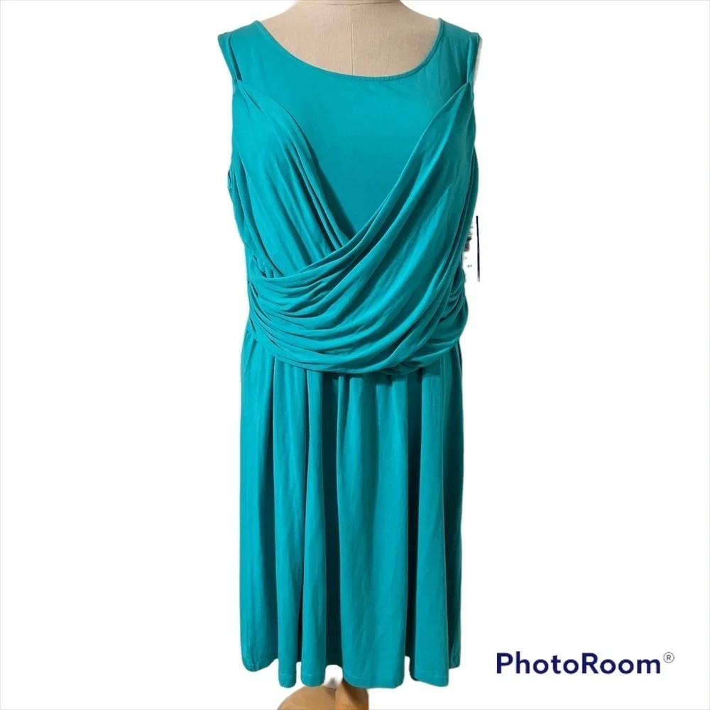 NWT Peter Nygard Teal Dress Size 3X **NEW** - Picture 1 of 8